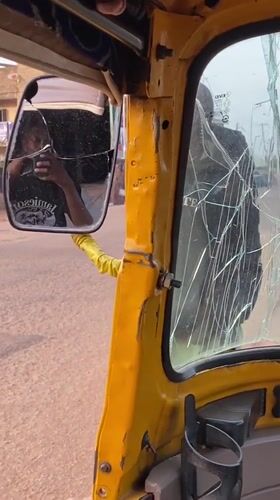 Auto rickshaw passenger filmed in Vom, Nigeria