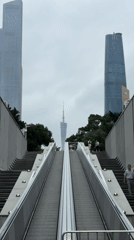 Urban picnic documented beneath Guangzhou skyscrapers in Tianhe District