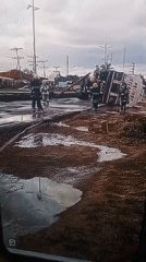Hazardous tanker truck overturns in Santa Cruz, Bolivia