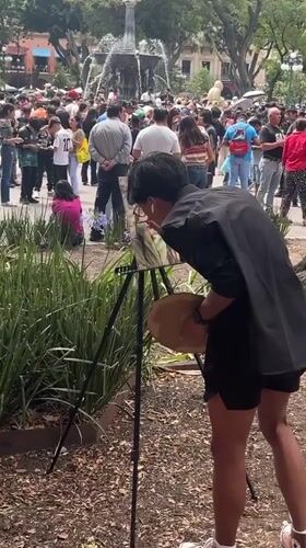 Evening street life captured across Puebla's public spaces