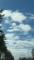 Clear skies recorded from moving vehicle in Yoksolovo, Russia