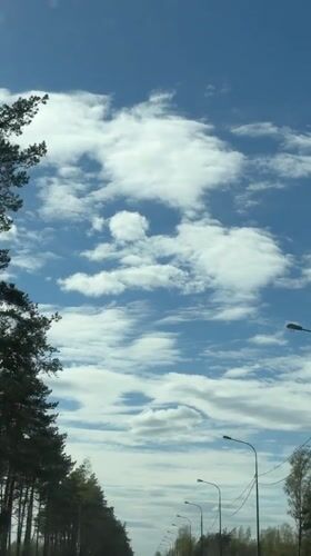 Clear skies recorded from moving vehicle in Yoksolovo, Russia