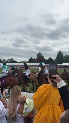 Polo match draws spectators in London under overcast skies
