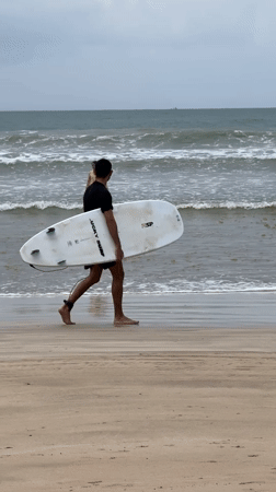 Early morning surfing session recorded in Weligama, Sri Lanka