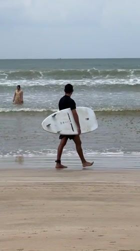 Early morning surfing session recorded in Weligama, Sri Lanka