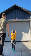Child plays basketball for hour in Chaikovsky, Russia