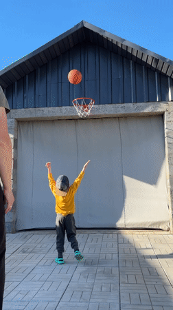 Child plays basketball for hour in Chaikovsky, Russia
