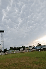 Outdoor sports activities recorded under mammatus clouds in Kenya