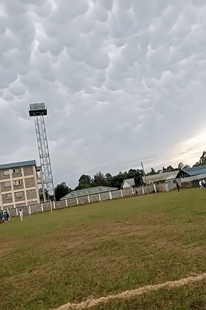 Outdoor sports activities recorded under mammatus clouds in Kenya