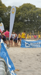 Beach volleyball match at Luxembourg's Coque sports centre