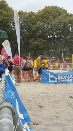 Beach volleyball match at Luxembourg's Coque sports centre