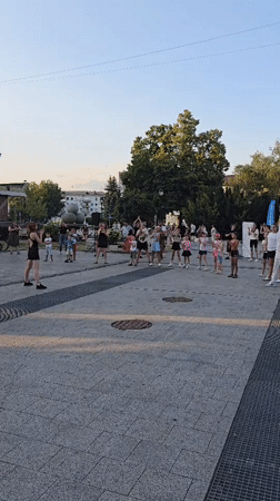 Youth fitness event fills Zhytomyr plaza with movement and matching kits
