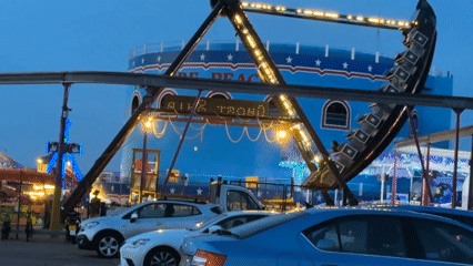 Evening scenes captured around Great Yarmouth seaside attractions