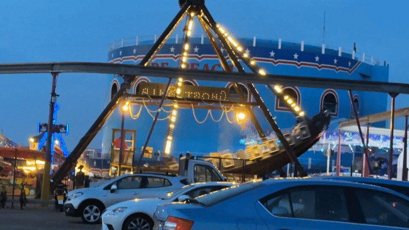 Evening scenes captured around Great Yarmouth seaside attractions