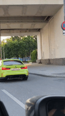 Lime green BMW M3 spotted driving in Moscow