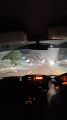 Night drive through Delanggu streets, Central Java