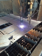 Industrial site operations documented during morning hours