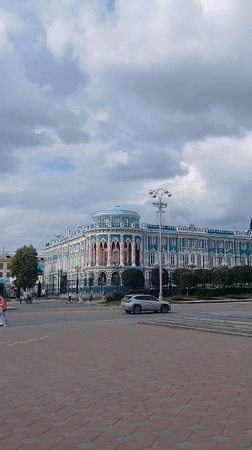 Summer morning along Yekaterinburg's Iset River embankment