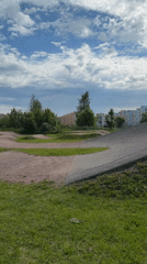 Morning scenes captured in Peterhof: pump track, cats, basketball court
