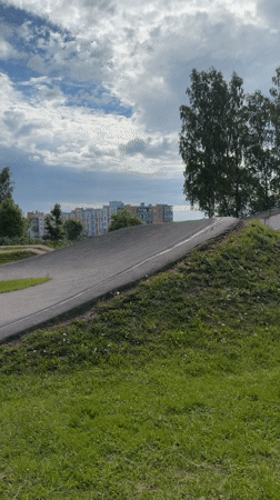 Morning scenes captured in Peterhof: pump track, cats, basketball court