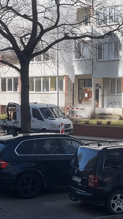 Smoke reported from building entrance in Liepaja, Latvia