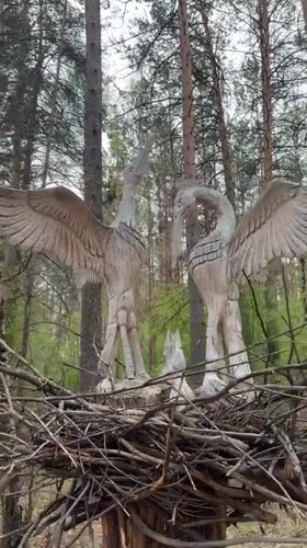 Wooden animal sculptures spotted in Sayansk forest park