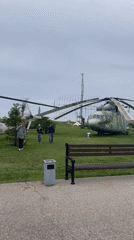 Visitors tour Soviet military museum displays in Tolyatti