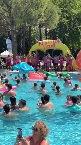 Large pool party draws crowds in Manavgat, Turkey