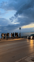 Routine coastal street activity captured in Thessaloniki