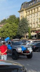 Decorated luxury car convoy draws crowds in Plovdiv, Bulgaria