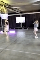 Women hold dance session in industrial space, Ivano-Frankivsk
