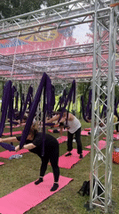 Outdoor fitness morning by the Minsk waterfront
