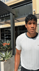 Young man in athletic wear observed outdoors in Los Angeles
