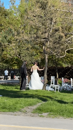 Wedding celebration and daily life captured in Batumi parks