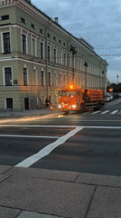 Saint Petersburg streets and riverfront at twilight