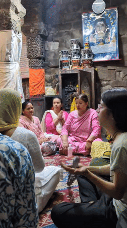 Bhajan kirtan session at a Mandi temple, Himachal Pradesh