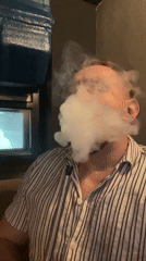 Man vapes at gaming lounge in Kazan