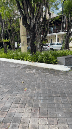 Tourist trolleys operate at GWK Cultural Park, Kuta Selatan