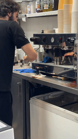 Early morning coffee shop visit documented in Almaty