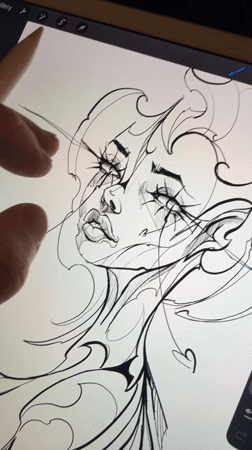 Artist creates digital portrait on tablet in Sofia