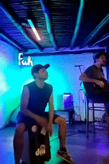 Live music performance captured at Playa del Carmen venue