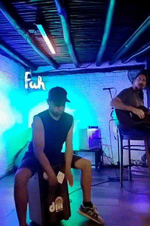 Live music performance captured at Playa del Carmen venue