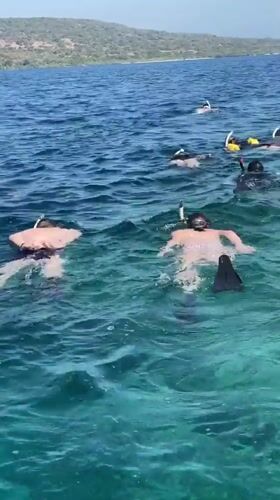 Snorkelers and boaters spotted in waters near Gerokgak, Indonesia
