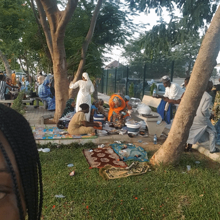Community gathering shares traditional food in Bauchi park