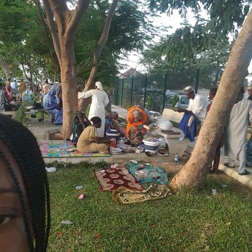 Community gathering shares traditional food in Bauchi park