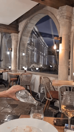 Dinner at a historic stone venue in northern France