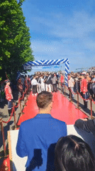 Red carpet event draws crowd under balloon arch