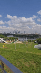 Morning Moscow cityscape views captured from multiple vantage points
