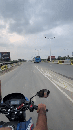 Late-night motorcycle ride documented through Purbachal, Bangladesh