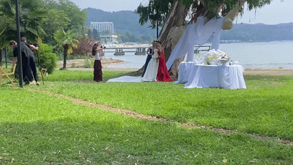 Waterfront wedding ceremony and riverside fishing in Sokhumi, Abkhazia